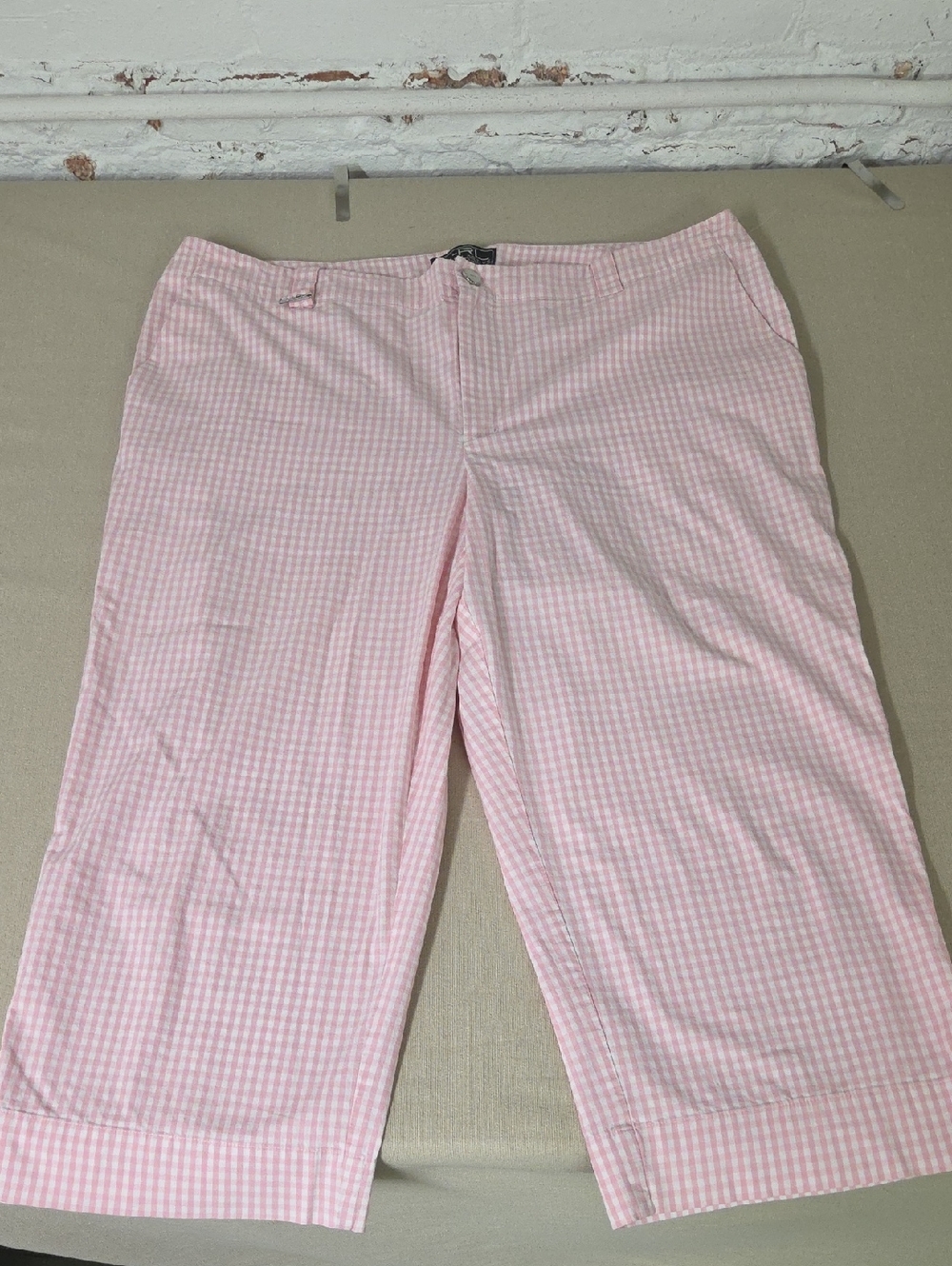 Pink Gingham Capris